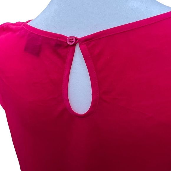 French Connection Fuchsia Silk Sleeveless Blouse Size L - Picture 5 of 7